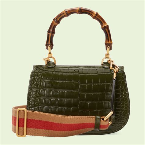 gucci crocodile bamboo bag|authentic Gucci bamboo.